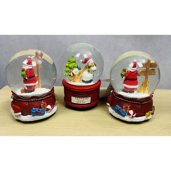 Home Accent Musical Snow Snow Globes Christmas Lot Of 3 Indoor Use Only. New